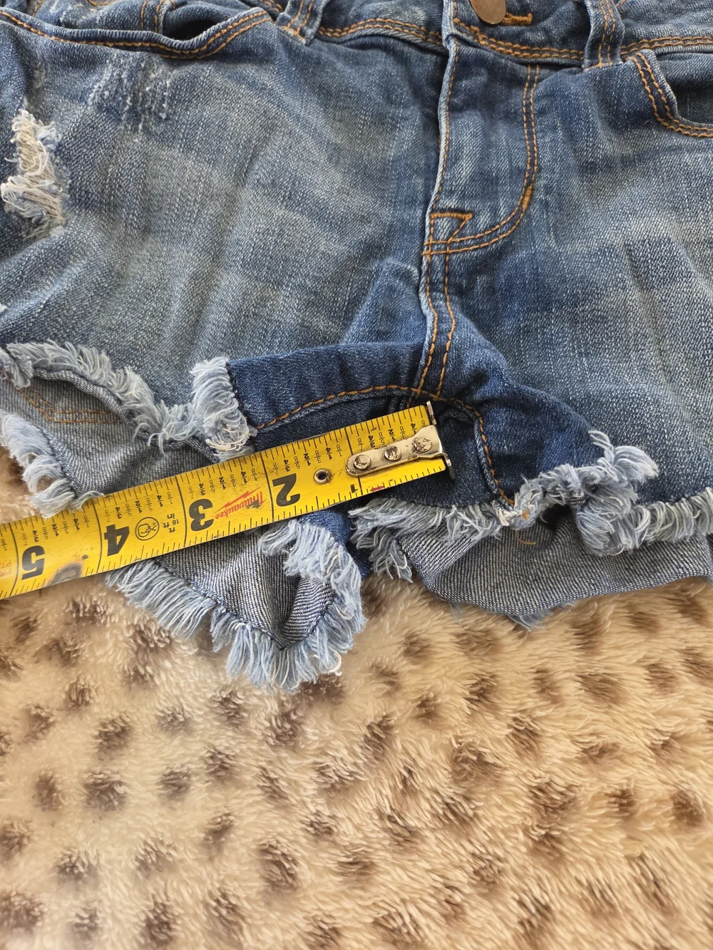 Forever 21 Blue Distressed Denim Jean Shorts